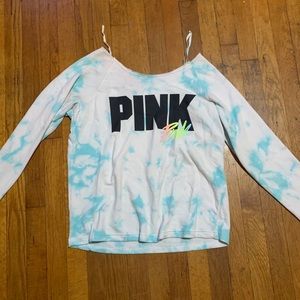 PINK tie dye off shoulder top